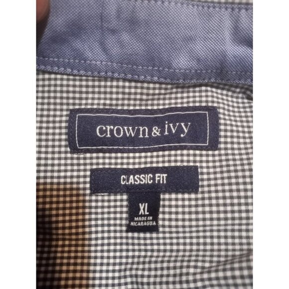 NWT Men Crown & Ivy Motion Flex Classic Fit Blue White Golf Dress Shirt XL New - Picture 12 of 15